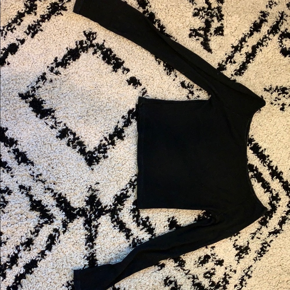 brandy melville black off the shoulder top